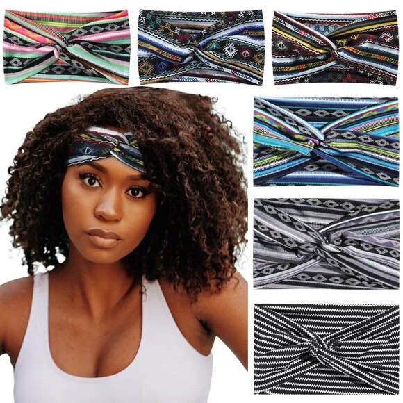 Boho Headbands Women 6 Pack Non Slip Wide Turban Hair Accessories for Girls main image 4